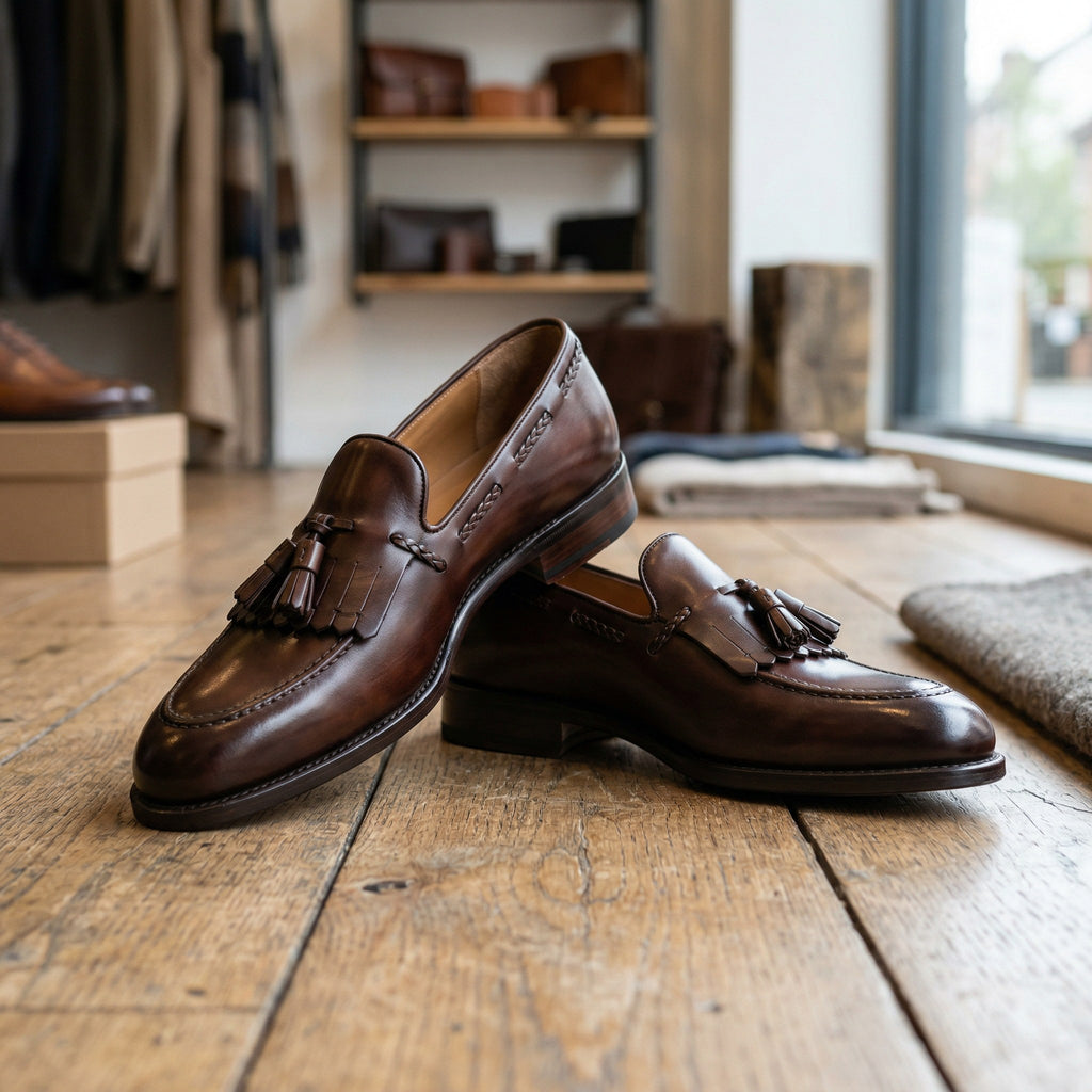 Luxury Edition - Artisian Made Brown Italian Leather Senigallia Tassel Loafers