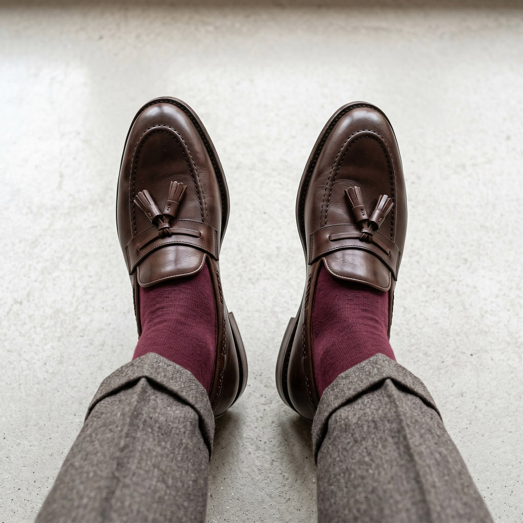 Luxury Edition - Artisian Made Brown Italian Leather Sestri Tassel Loafers