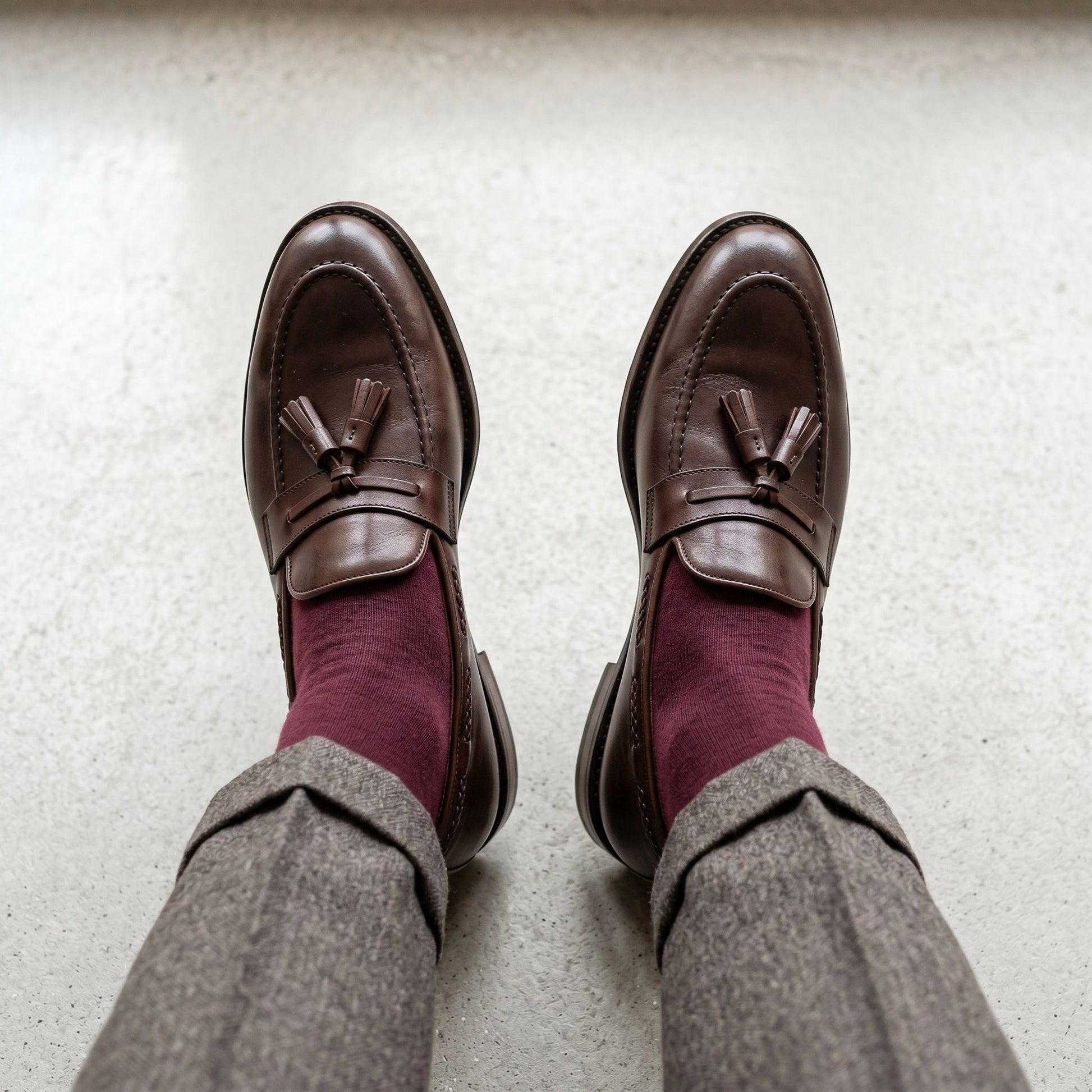 Luxury Edition - Artisian Made Brown Italian Leather Sestri Tassel Loafers