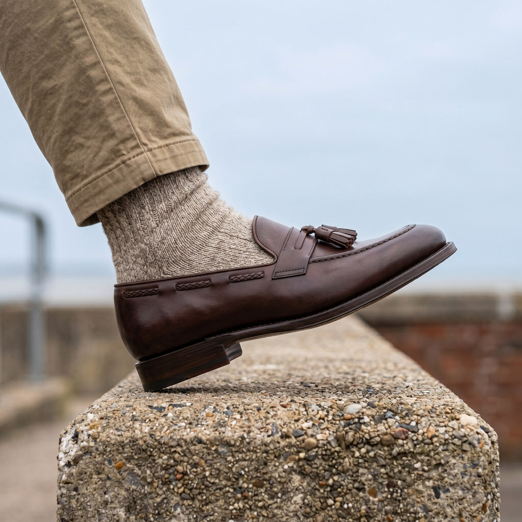 Luxury Edition - Artisian Made Brown Italian Leather Sestri Tassel Loafers