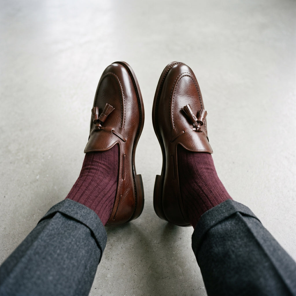 Luxury Edition - Artisian Made Brown Italian Leather Sirmione Grained Tassel Loafers