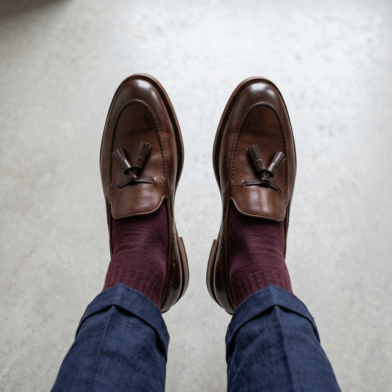 Luxury Edition - Artisian Made Brown Italian Leather Soave Tassel Loafers