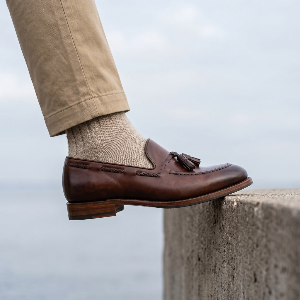 Luxury Edition - Artisian Made Brown Italian Leather Soave Tassel Loafers