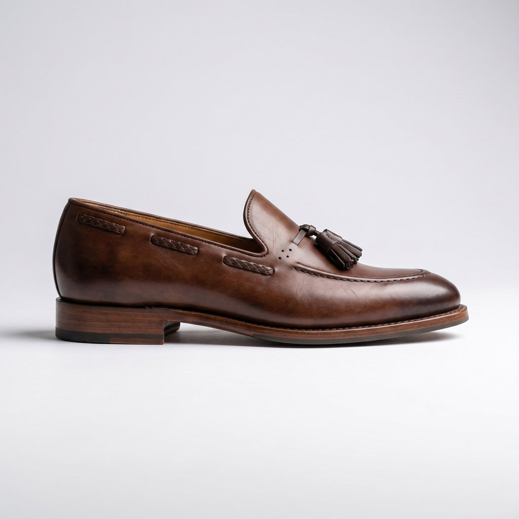 Luxury Edition - Artisian Made Brown Italian Leather Soave Tassel Loafers