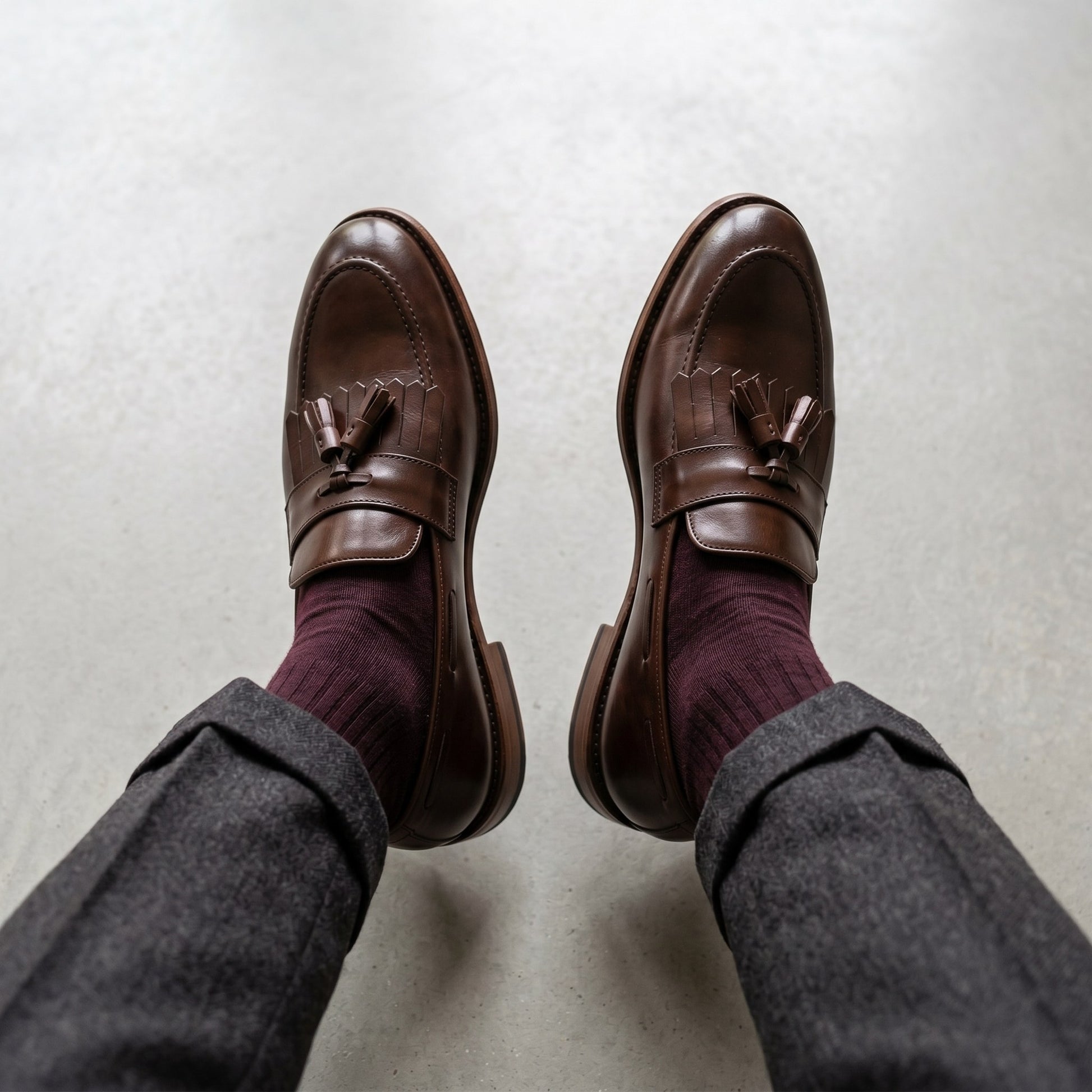 Luxury Edition - Artisian Made Brown Italian Leather Spello Tassel Loafers