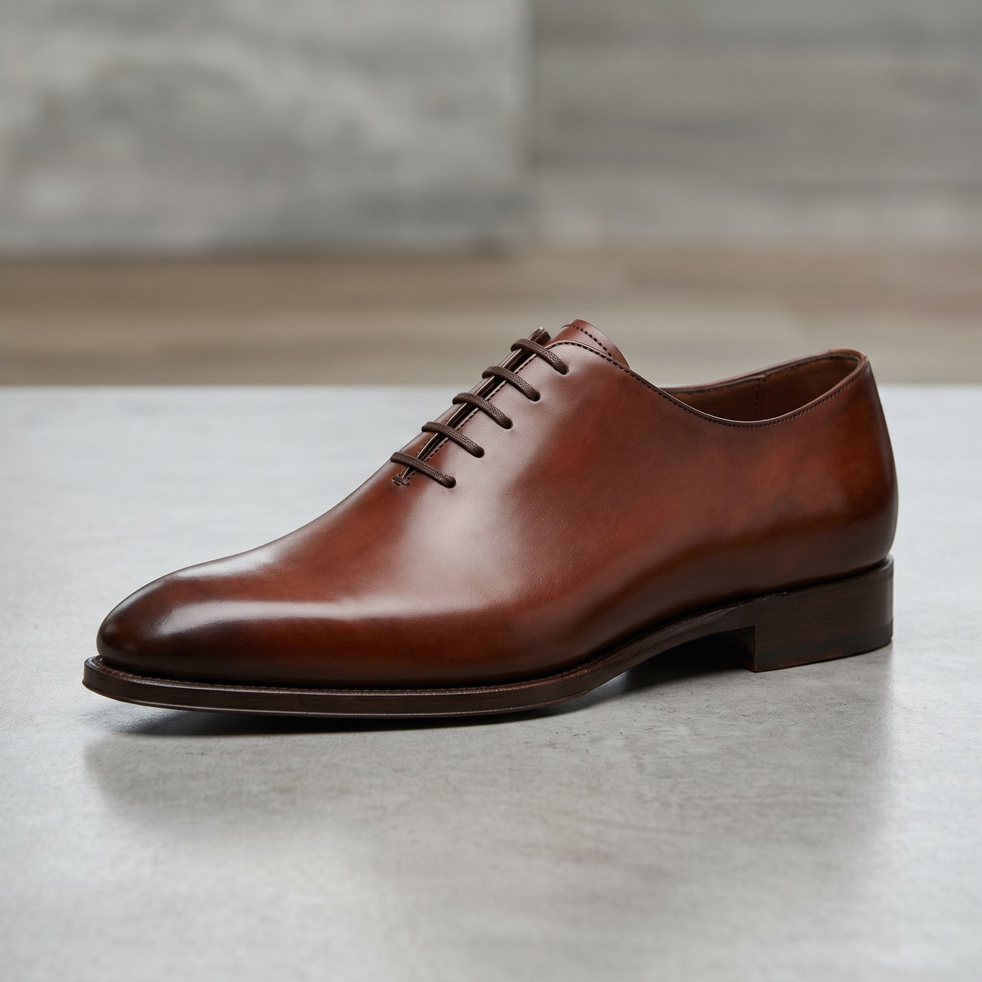 Luxury Edition - Artisian Made Brown Italian Leather Spilimbergo Whole Cut Oxford Shoes