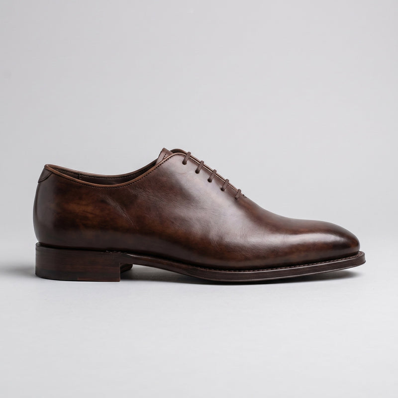 Luxury Edition - Artisian Made Brown Italian Leather Stresa Whole Cut Oxford Shoes