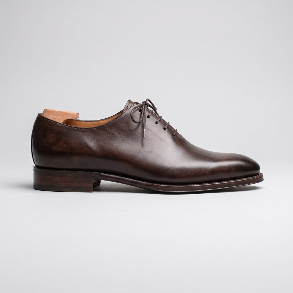 Luxury Edition - Artisian Made Brown Italian Leather Taggia Whole Cut Oxford Shoes