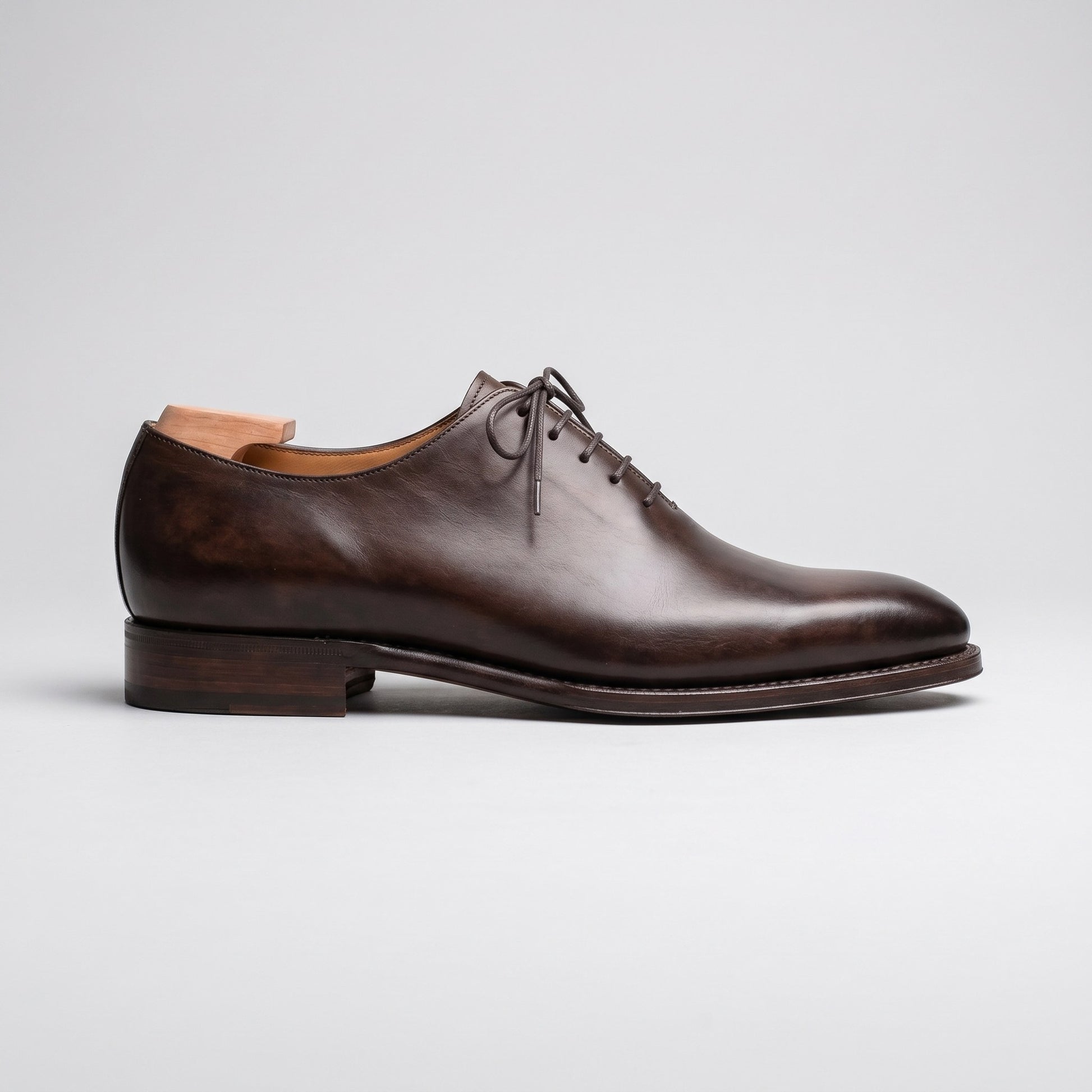 Luxury Edition - Artisian Made Brown Italian Leather Taggia Whole Cut Oxford Shoes