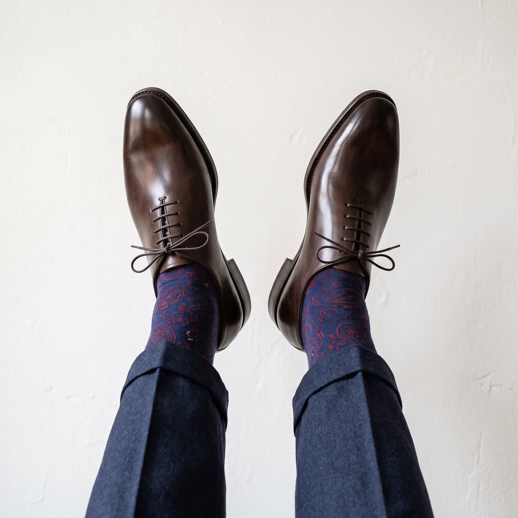 Luxury Edition - Artisian Made Brown Italian Leather Taggia Whole Cut Oxford Shoes