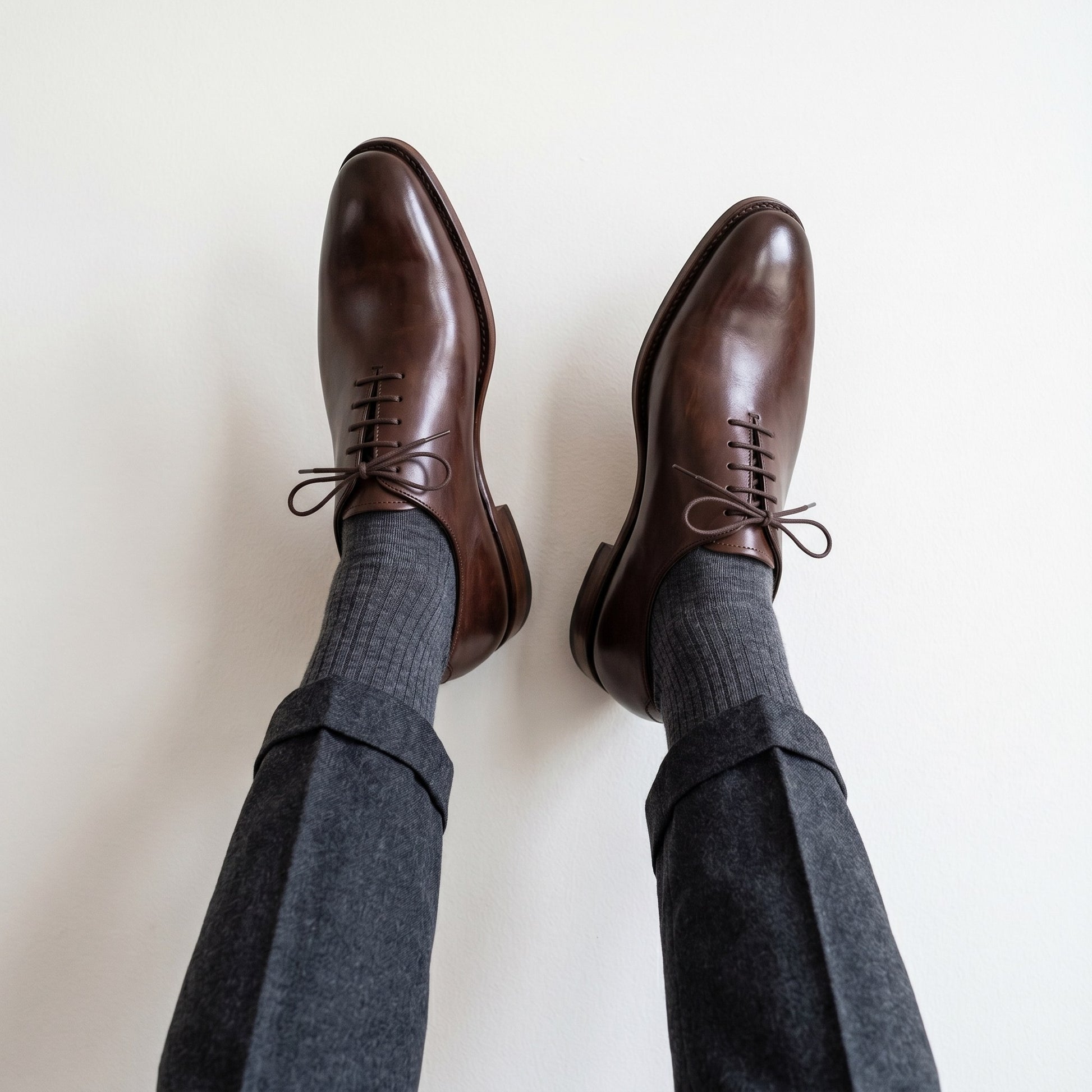 Luxury Edition - Artisian Made Brown Italian Leather Tarquinia Whole Cut Oxford Shoes