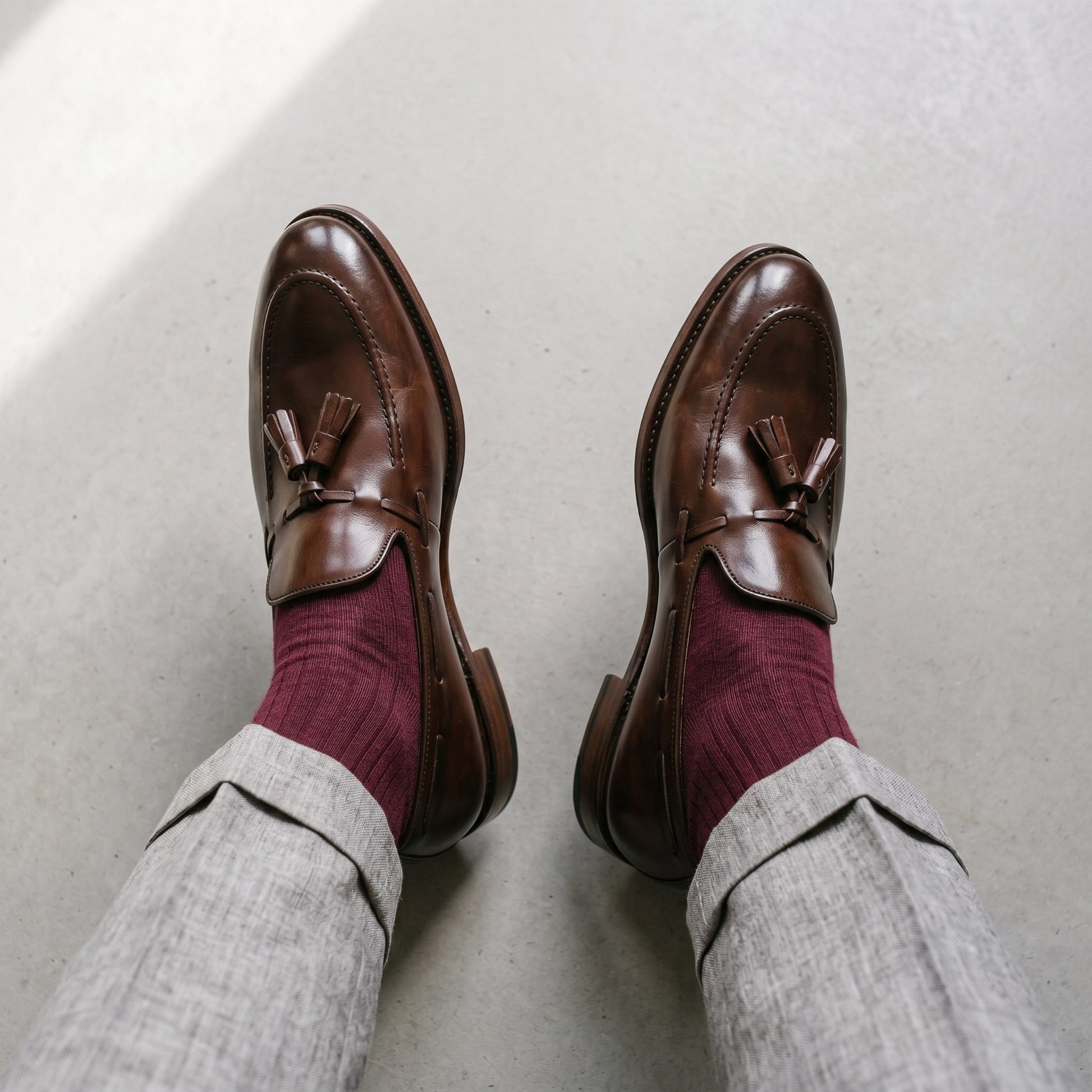 Luxury Edition - Artisian Made Brown Italian Leather Varenna Tassel Loafers