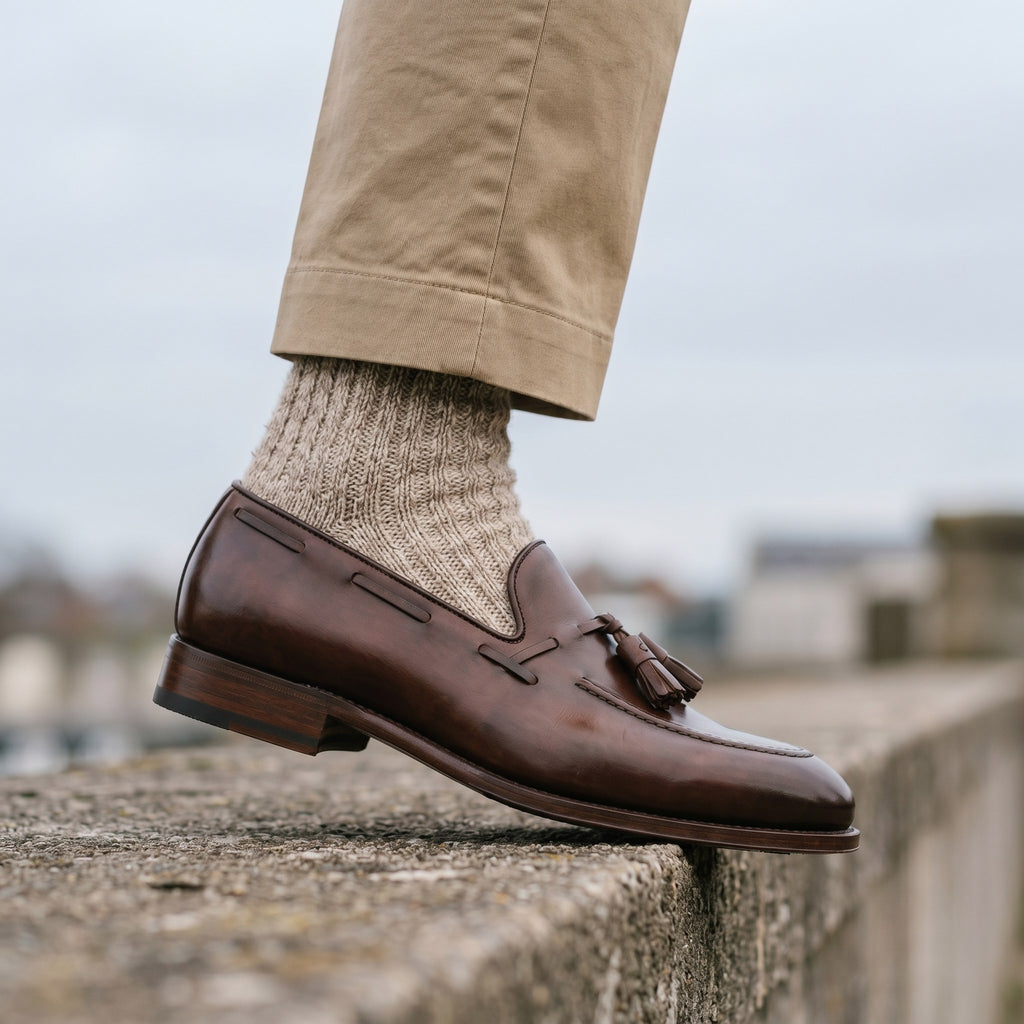 Luxury Edition - Artisian Made Brown Italian Leather Varenna Tassel Loafers