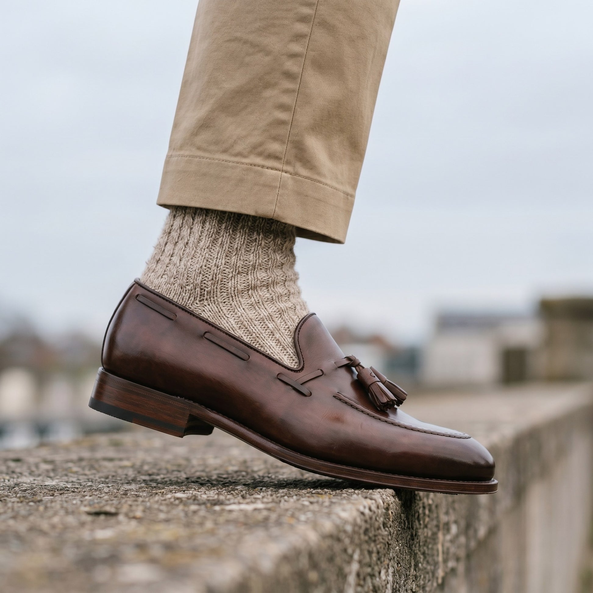 Luxury Edition - Artisian Made Brown Italian Leather Varenna Tassel Loafers