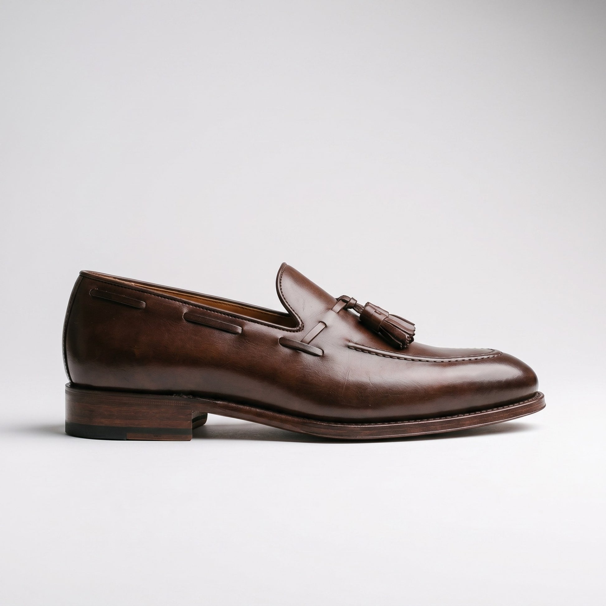 Luxury Edition - Artisian Made Brown Italian Leather Varenna Tassel Loafers