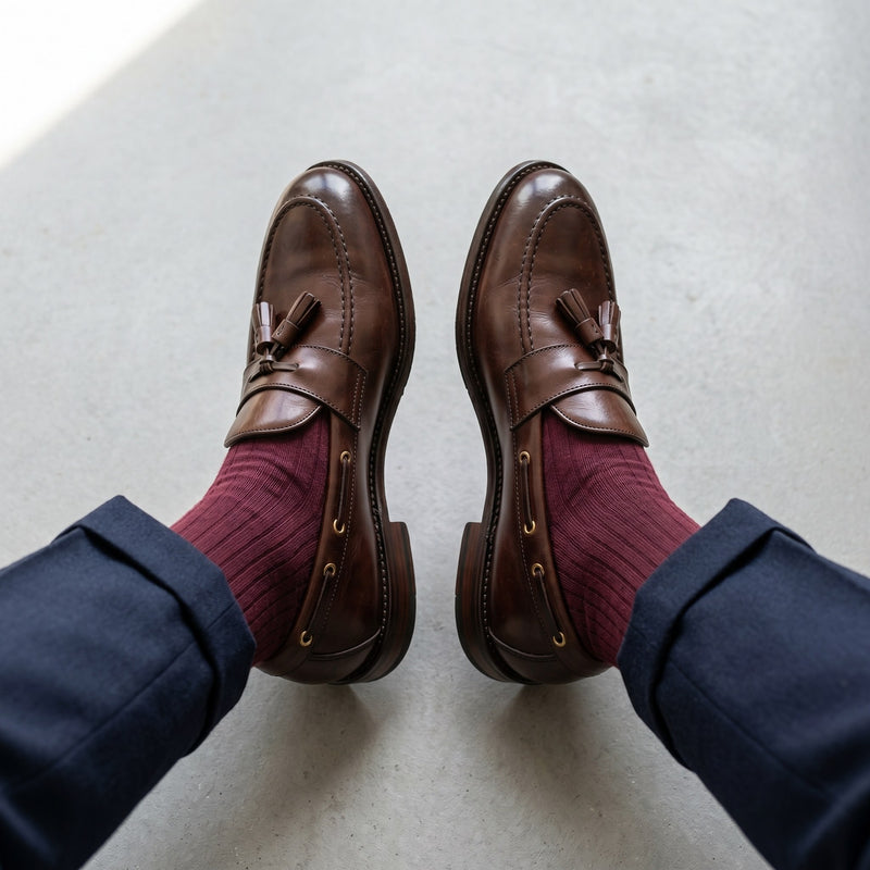 Luxury Edition - Artisian Made Brown Italian Leather Venosa Tassel Loafers
