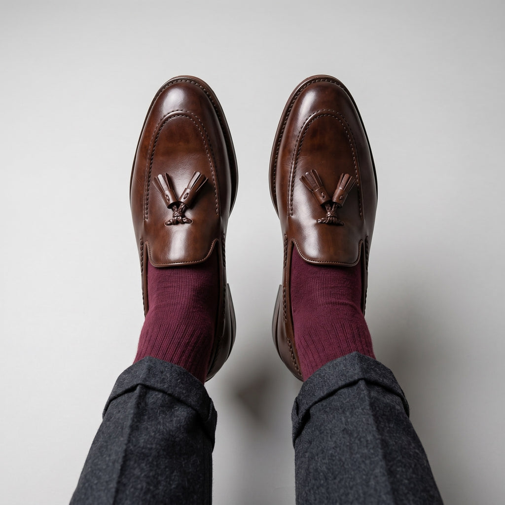 Luxury Edition - Artisian Made Brown Italian Leather Vibo Tassel Loafers