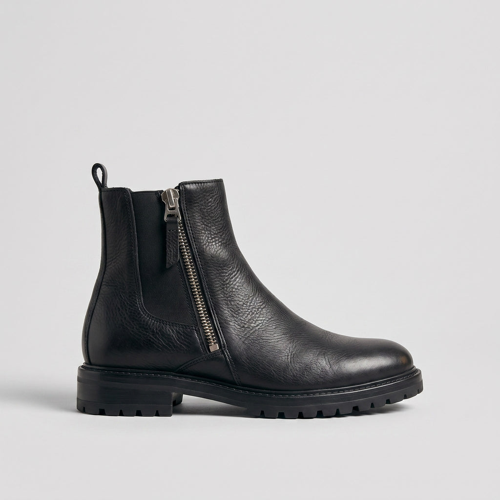 Luxury Edition - Artisian Made Black Italian Leather Viterbo Zipper Boots