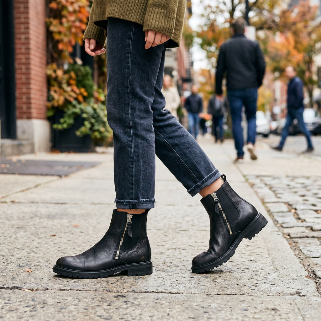 Luxury Edition - Artisian Made Black Italian Leather Viterbo Zipper Boots