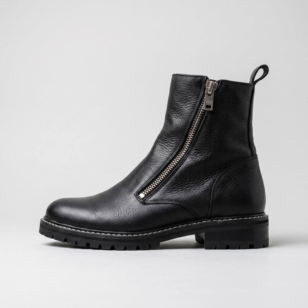 Luxury Edition - Artisian Made Black Italian Leather Camerino Zipper Boots