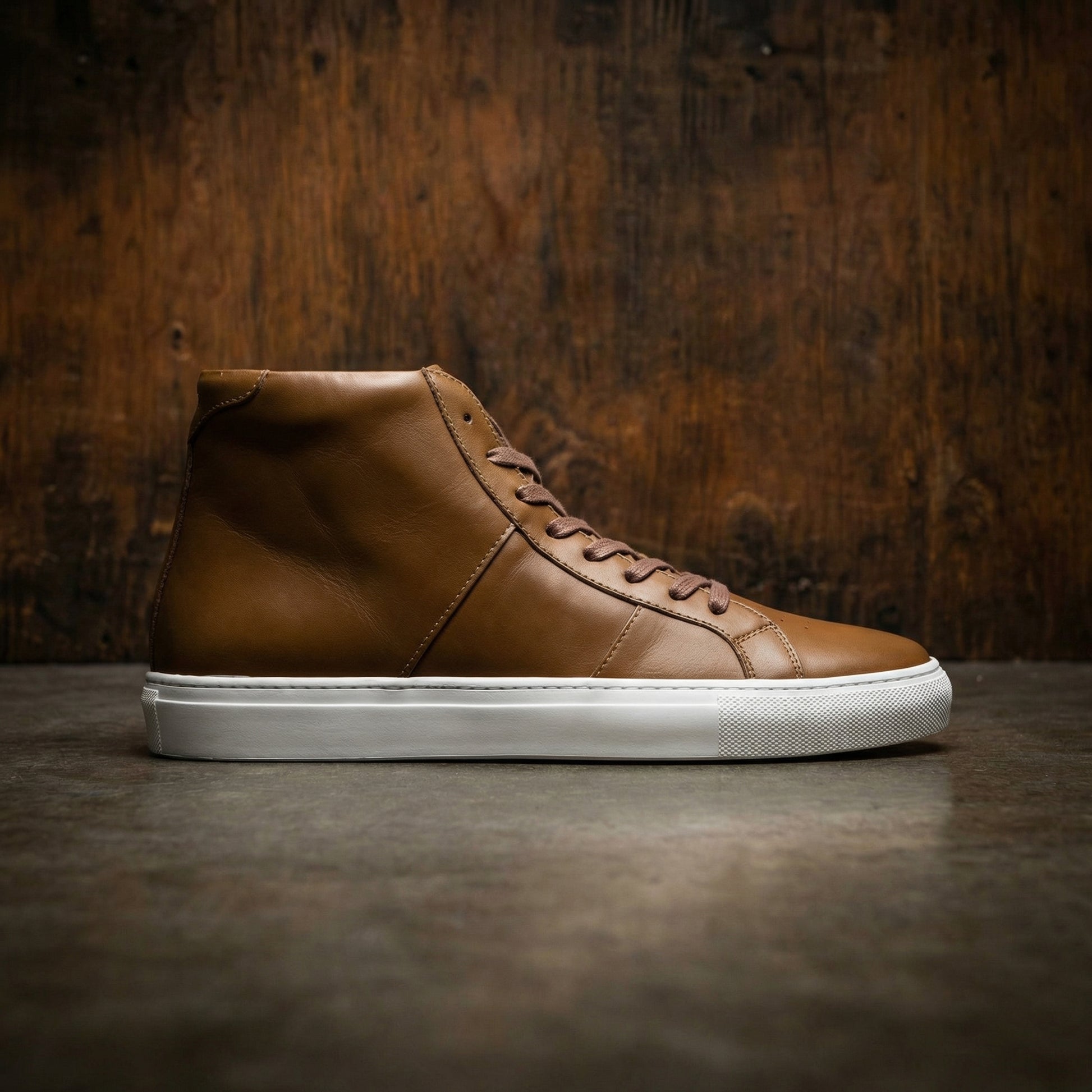 Height Increasing Tan Leather Coleman Sneaker Boots