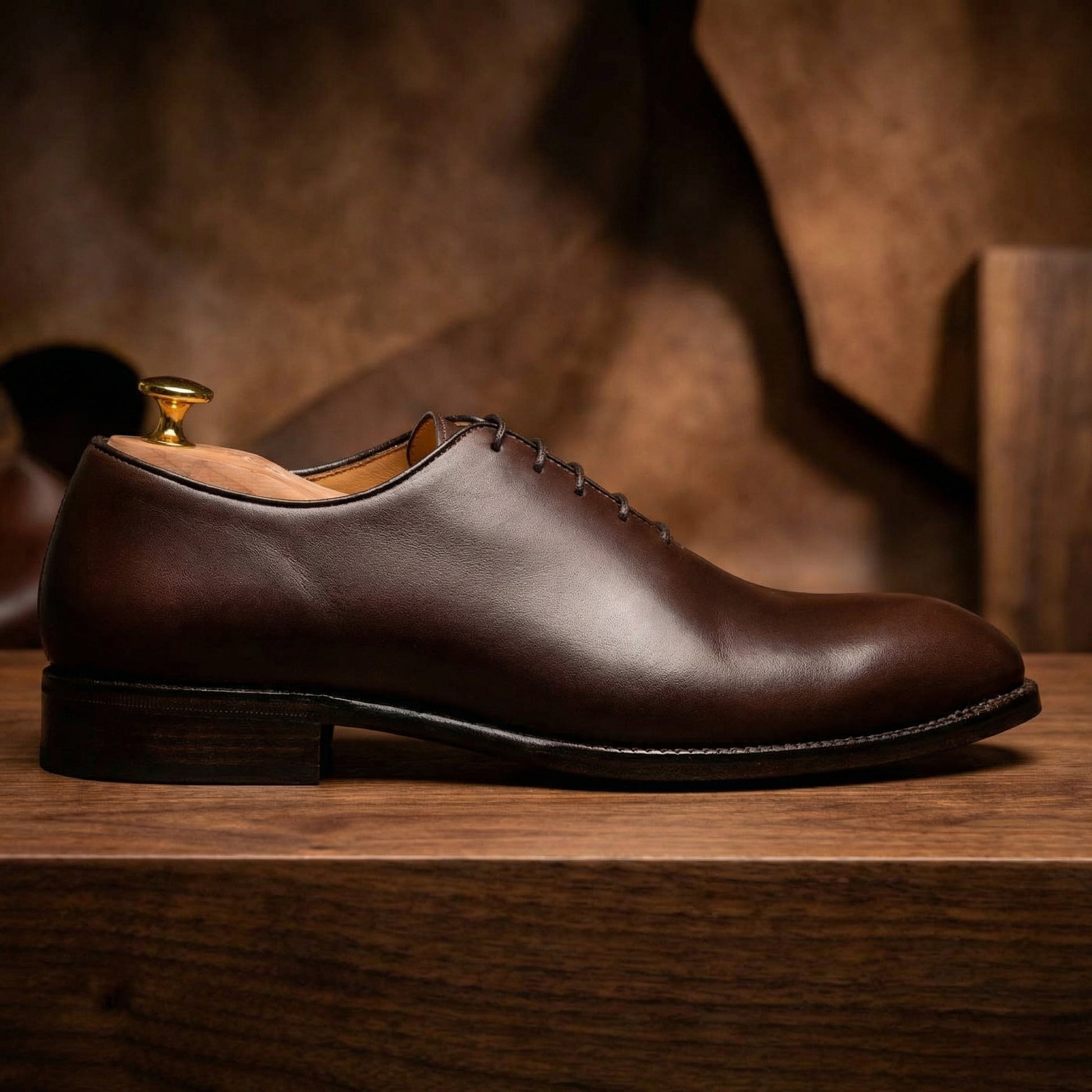 Brown Leather Drayton One Cut Oxfords - Formal Shoes