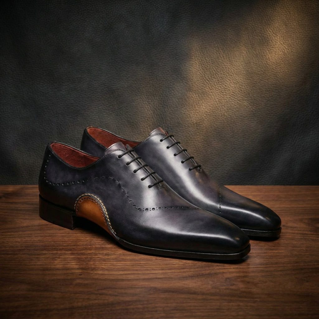 Black Leather Camden Oxfords Shoes