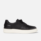 Black Leather Lancia Sneakers With White Sole