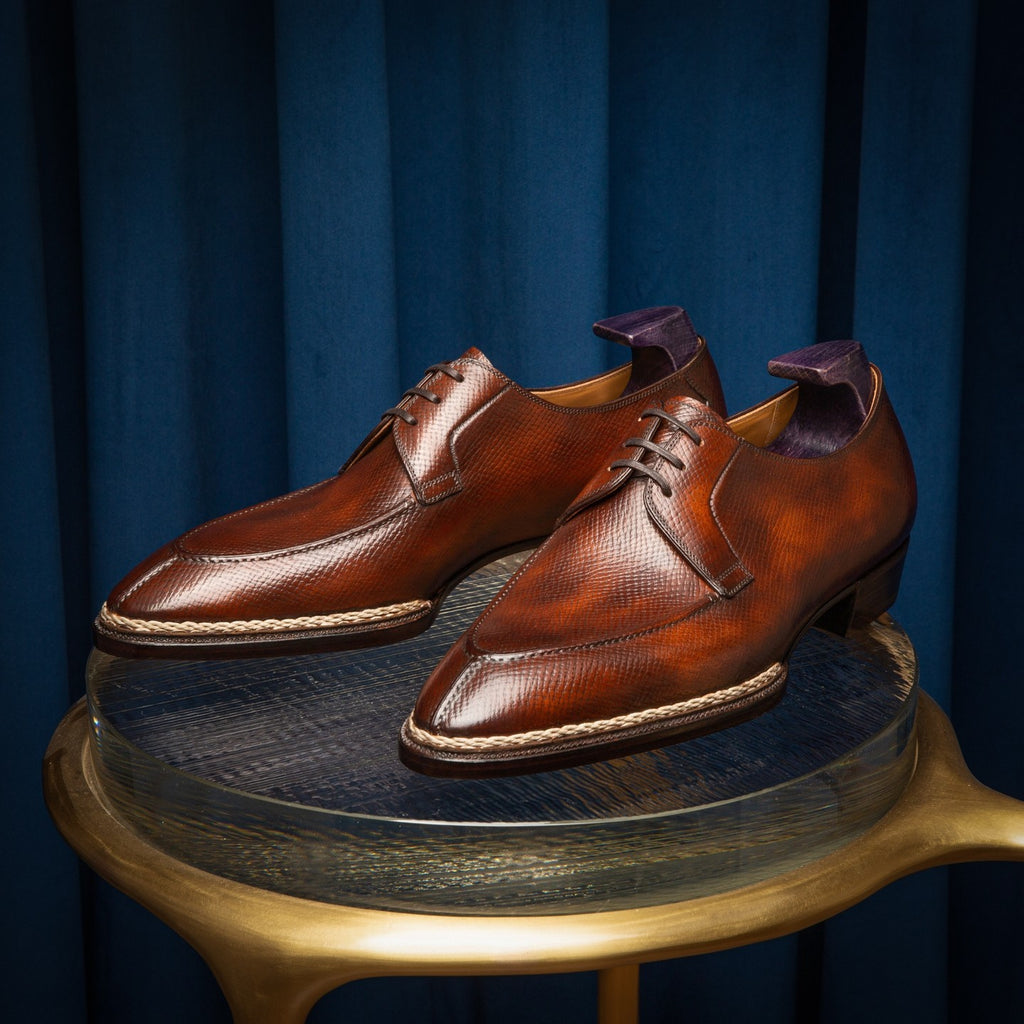 Norwegian Welted Tan Leather Navarre Lace Up Derby Shoes - AW24