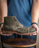 Green Suede Elysia Lace Up Toe Cap Boots - AW24