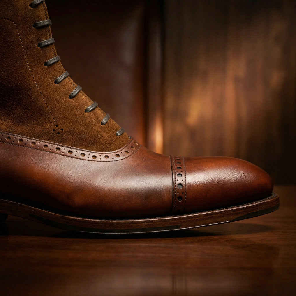 Tan Leather & Suede Clifton Lace Up Boots