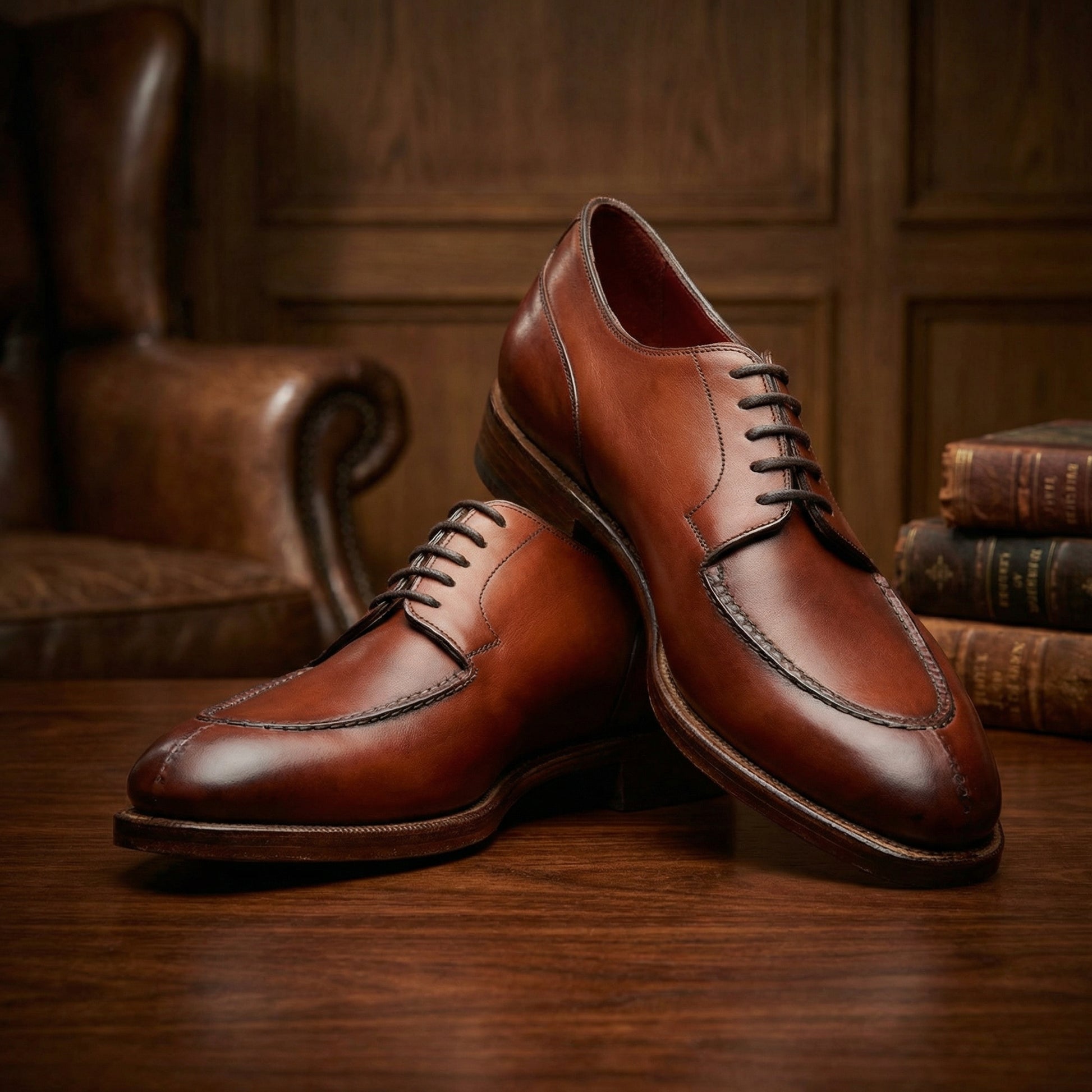 Fire Tan Leather Hamlet Derby Shoes