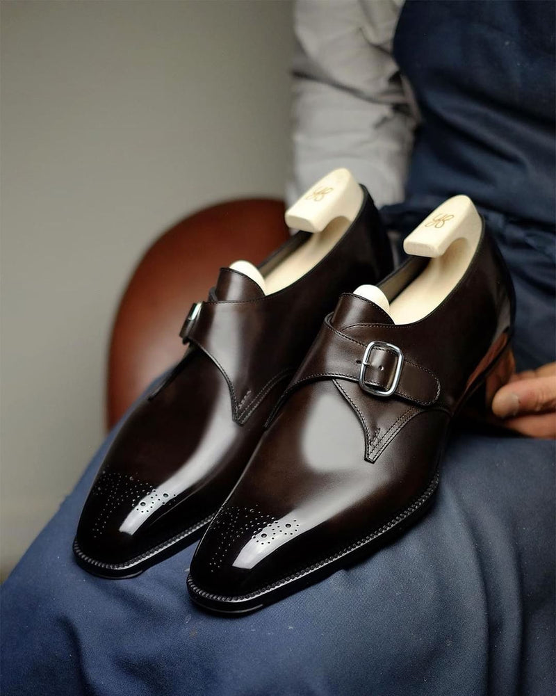 Brown Leather Stellan Single Monk Straps