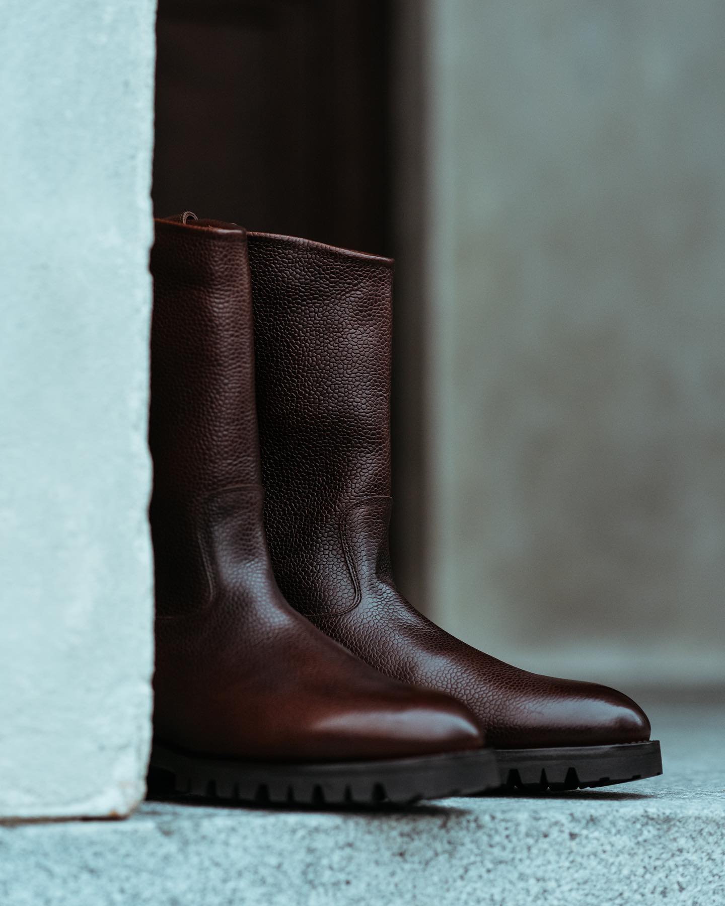 Luxury Edition - Artisian Made Brown Milled Italian Leather Ophira Zipper Long Boots - AW24