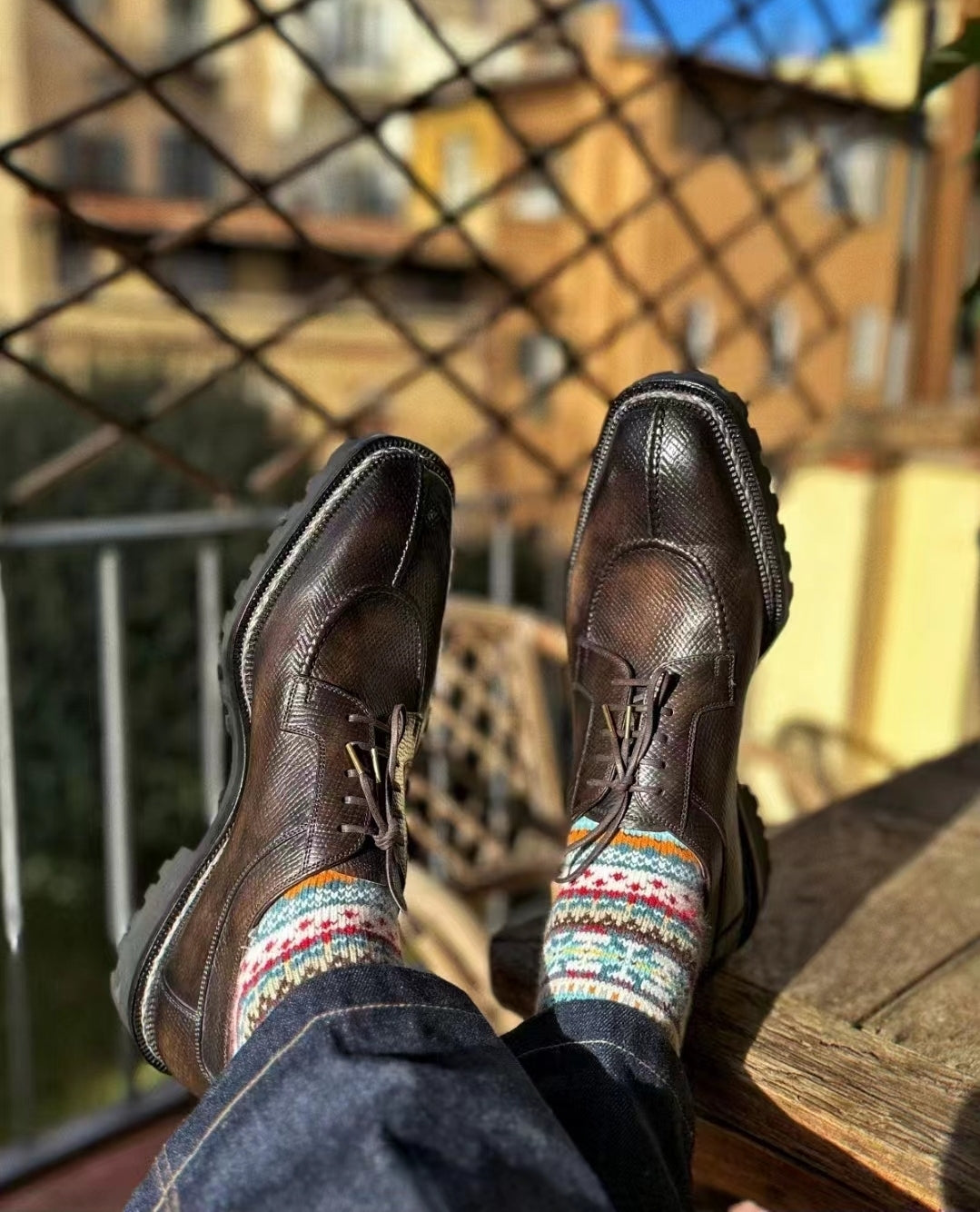 Norwegian Welted Brown Leather Girona Lace Up Derby Shoes