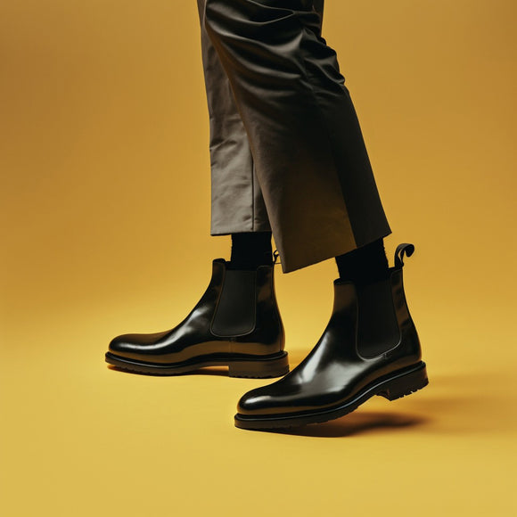 Black Leather Grayson Chunky Chelsea Boots 