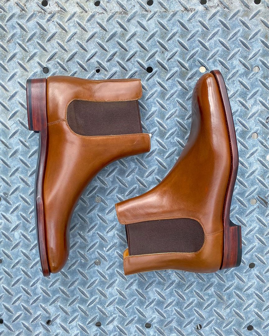 Tan Leather Zamira Chelsea Slip On Boots 