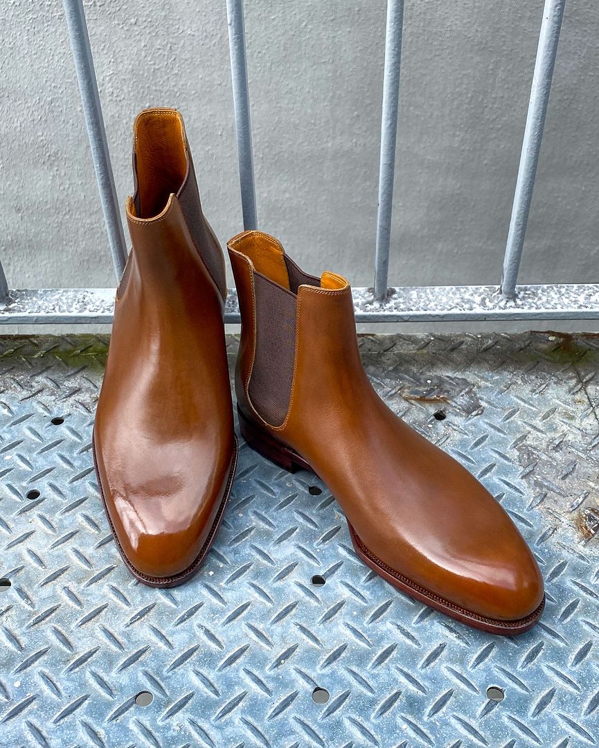 Tan Leather Zamira Chelsea Slip On Boots 