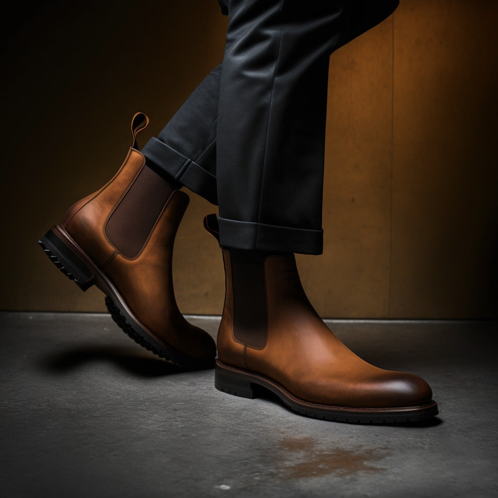 Tan Leather Austin Chunky Chelsea Boots - AW24