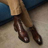 Brown Leather Vieste Lace Up Derby Boots