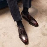 Brown Leather Tangier Oxford Shoes 