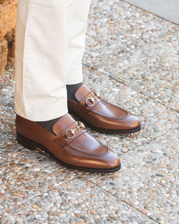 Tan Leather Emria Horse Bit Loafers