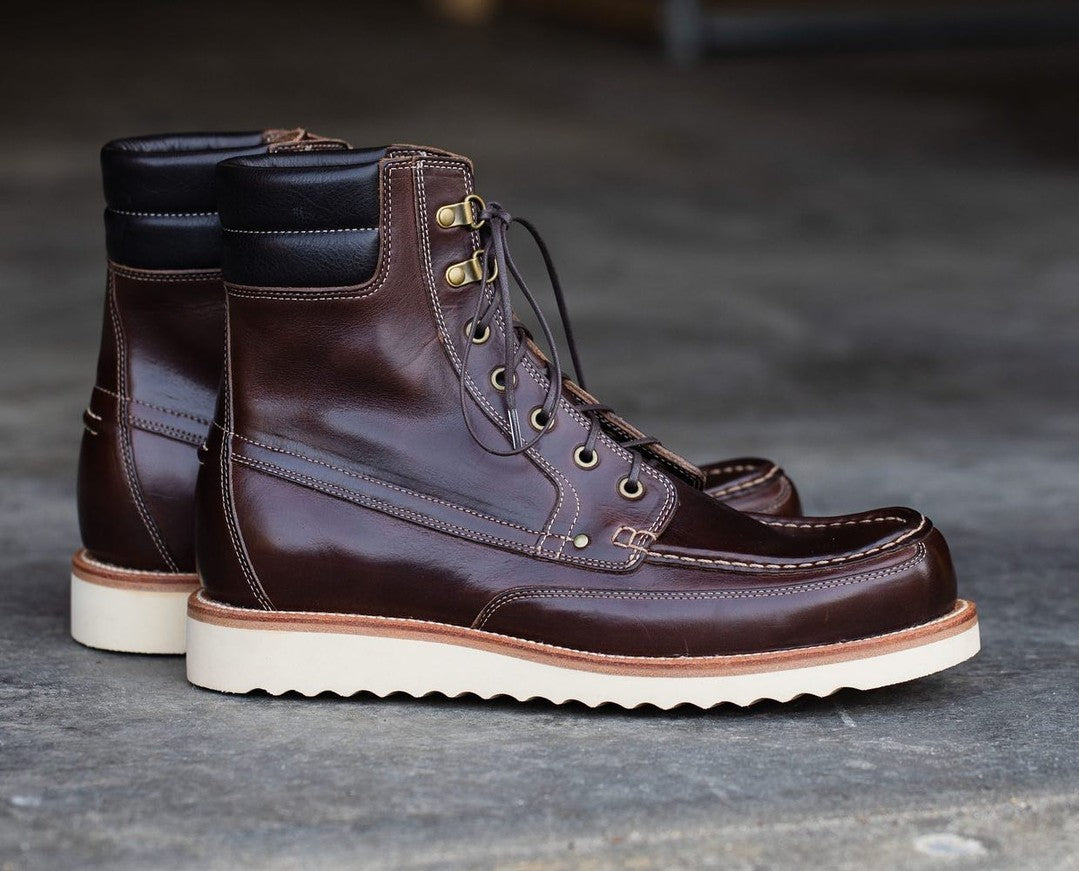 Brown Leather Natalia Chunky Derby Boots
