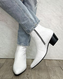 White Leather Whiteout Walkers Zipper Boots - Summer 2024 Collection