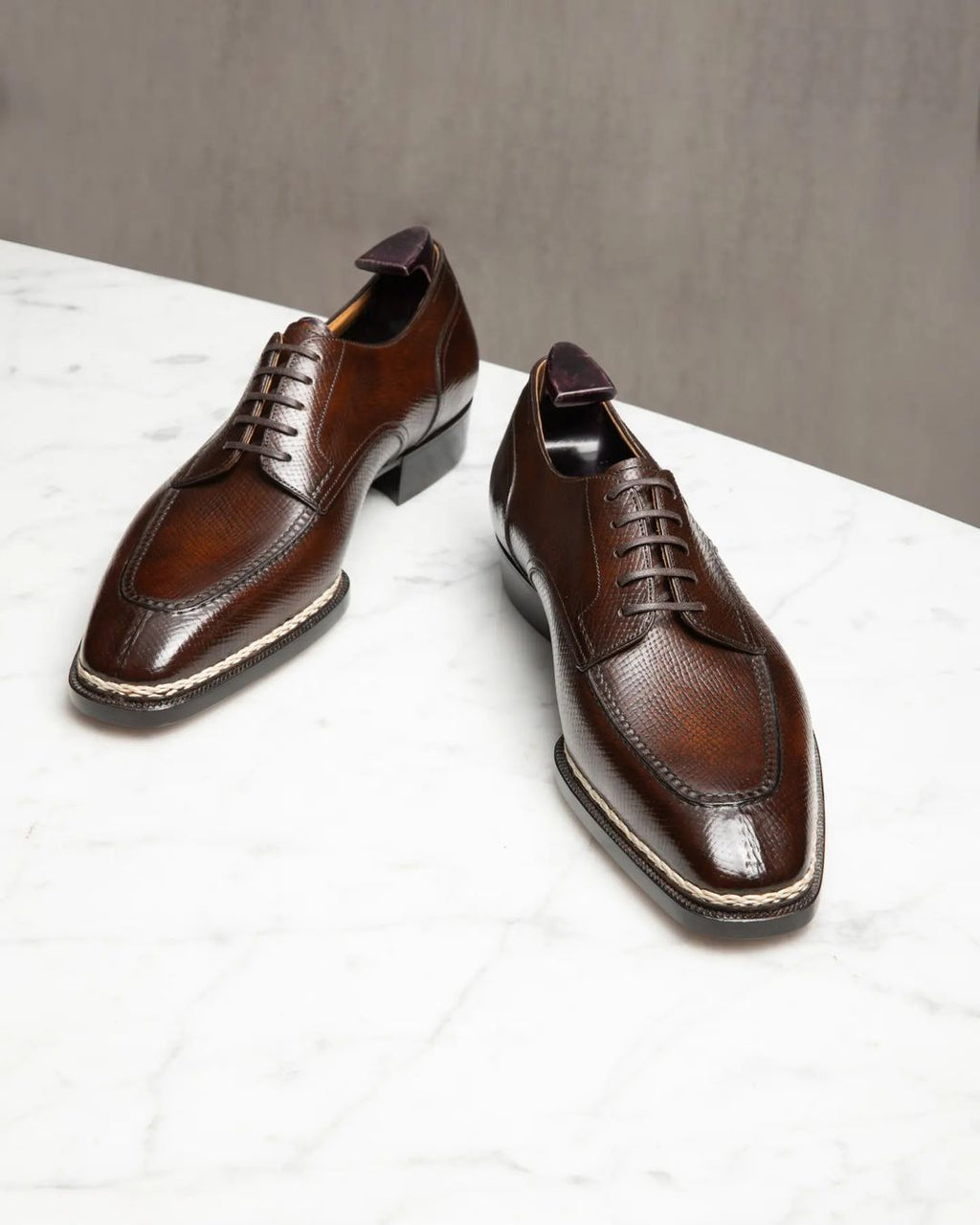 Norwegian Welted Brown Leather Azores Lace Up Derby Shoes - AW24
