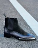 Brown Leather Livorno Slip On Chelsea Boots 