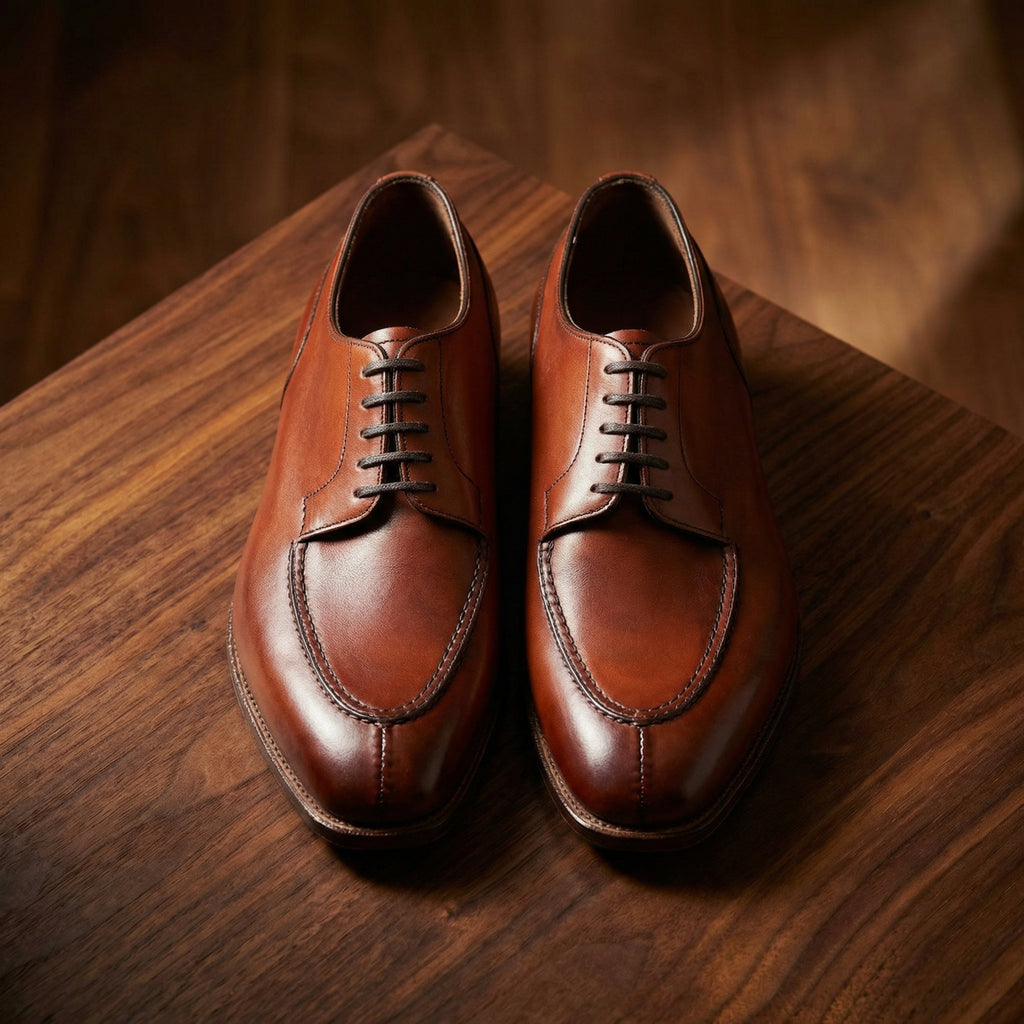 Height Increasing Fire Tan Leather Hamlet Derby Shoes