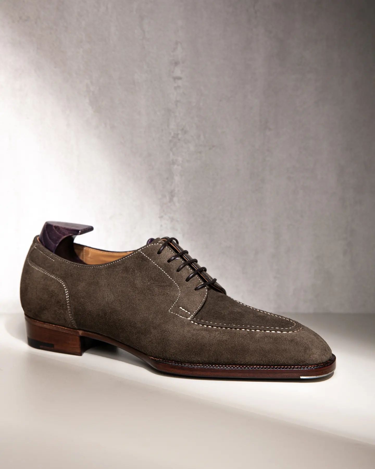 Brown Suede Leather Classic Composure Toe Cap Oxfords