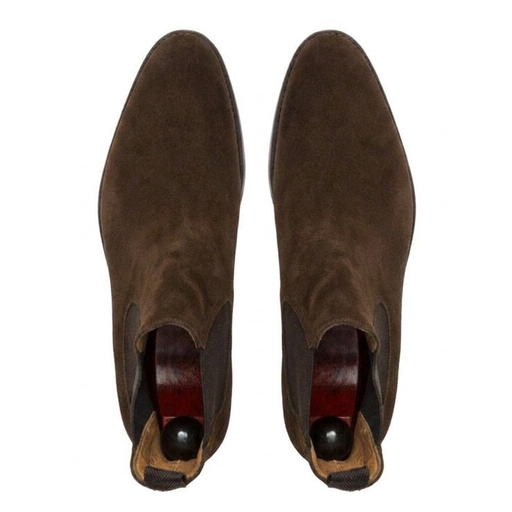 Brown Suede Fenland Slip On Chelsea Boots