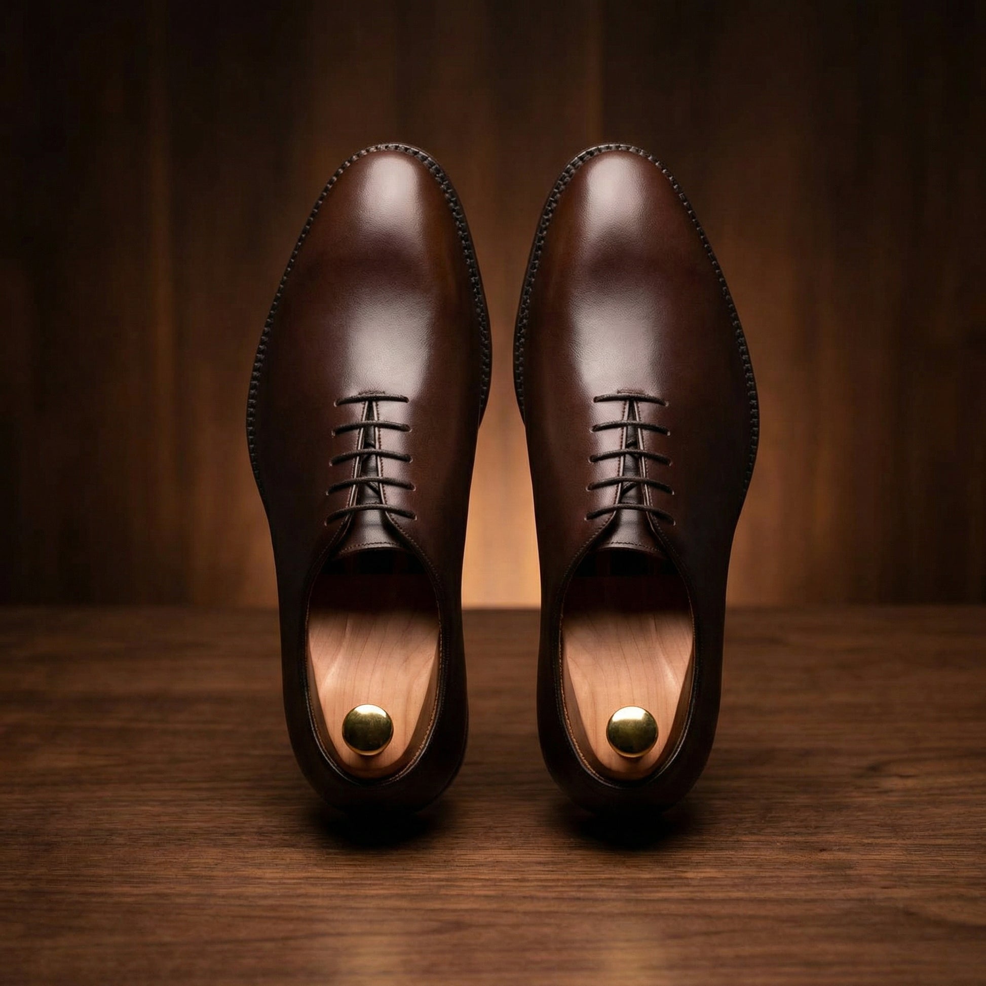 Brown Leather Drayton One Cut Oxfords - Formal Shoes